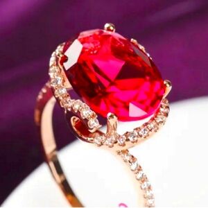 NWT Swarovski Ruby Look Ring w/Crystal Accents